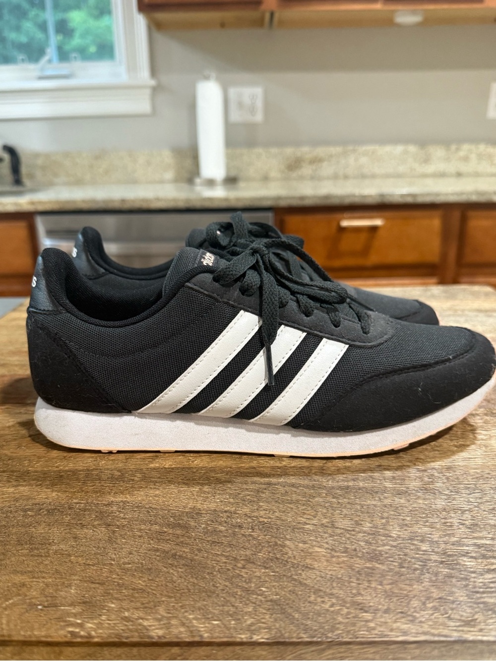 Adidas V Racer 2 Black Sneakers with White Stripes